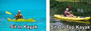 Sit in kayak vs sit on top kayak